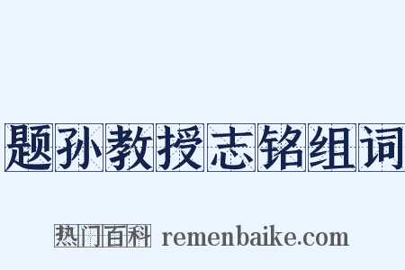 题孙教授志铭组词是什么意思的图片